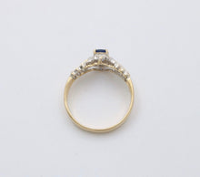 Load image into Gallery viewer, Vintage 14KYellow Gold Sapphire and Diamond Ring, Engagement Ring