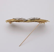 Load image into Gallery viewer, Vintage Angel Wings Diamonds Yellow White Gold Brooch
