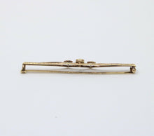 Load image into Gallery viewer, Antique Art Deco 14K Two Tone Gold Old Mine Cut Diamond Bar Pin.