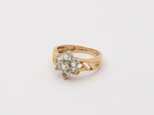 Load image into Gallery viewer, Pretty Vintage Estate Floral Aquamarine Ring Band, Stacking Ring.