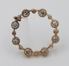 Load image into Gallery viewer, Antique 14K Yellow Gold Diamond Wreath Brooch