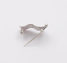 Load image into Gallery viewer, Classic 14K White Gold And Diamond American Flag, 4th of July Brooch, Pin.