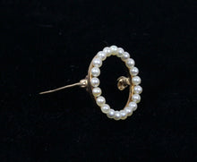 Load image into Gallery viewer, Vintage 14K Yellow Gold Seed Pearl Eternal Circle Pendant Pin