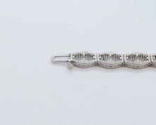 Load image into Gallery viewer, Art Deco Ladies 14K White Gold Diamond Sapphires Bracelet