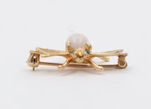 Load image into Gallery viewer, Vintage 14K Yellow Gold Opal Bee Brooch