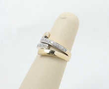 Load image into Gallery viewer, Vintage Ladies Diamonds 14K Yellow Gold Bypass Ring
