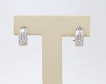 Load image into Gallery viewer, 14K White Gold Channel Set Diamond Earrings