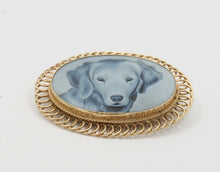 Load image into Gallery viewer, Vintage 14K Yellow Gold Dog Engraved Brooch