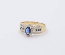 Load image into Gallery viewer, Vintage 14KYellow Gold Sapphire and Diamond Ring, Engagement Ring