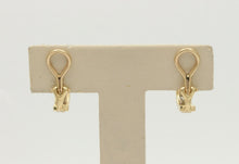 Load image into Gallery viewer, Vintage 14K Yellow Gold Diamond Omega Clip Earrings