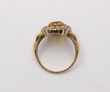 Load image into Gallery viewer, Victorian Citrine and Paste 14K Yellow Gold Ring