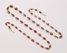 Load image into Gallery viewer, Victorian Handmade Garnet 14K Yellow Gold Necklace