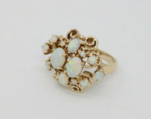 Load image into Gallery viewer, Vintage 14K Yellow Gold Opal Cluster Cocktail Ring