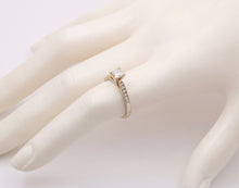 Load image into Gallery viewer, Vintage 18K Gold Princess Cut Diamond 18K WG Platinum Engagement Ring Band