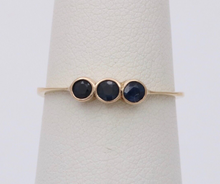 Load image into Gallery viewer, Vintage 14K Yellow Gold Sapphire Three Stone Ring Band