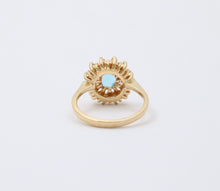 Load image into Gallery viewer, Vintage Blue Topaz Diamonds 14K Yellow Gold Cocktail Ring