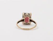 Load image into Gallery viewer, Vintage 10K Yellow Gold Rubellite Tourmaline Ring, Cocktail Ring.