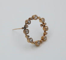 Load image into Gallery viewer, Antique 14K Yellow Gold Diamond Wreath Brooch