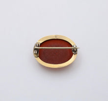 Load image into Gallery viewer, Vintage 10K Gold Filled Carnelian Pietra Dura Micro Mosaic Brooch, Pin