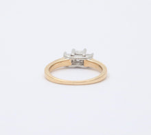Load image into Gallery viewer, Vintage 14K Gold & Platinum Princess Cut Three Stone Diamonds Engagement Ring, R