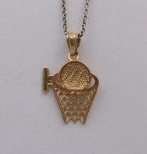Load image into Gallery viewer, Vintage 10K Yellow Gold Basketball Hoop Charm, Pendant.