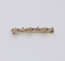 Load image into Gallery viewer, Victorian Hackney Horses Seed Pearls Red Enamel 14K Yellow Gold Brooch
