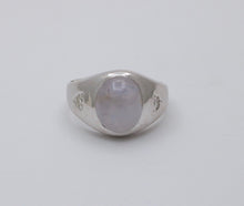 Load image into Gallery viewer, Vintage Star Sapphire Diamonds 14K White Gold Ring