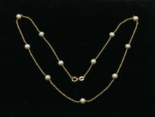 Load image into Gallery viewer, Vintage 14K Yellow Gold Pearl Station Necklace