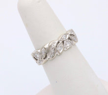 Load image into Gallery viewer, Art Deco 14K White Gold Diamond Ring Band, Wedding Band