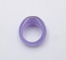 Load image into Gallery viewer, Vintage Purple Jade Amethyst 18K Yellow Gold Ring