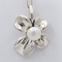 Load image into Gallery viewer, Vintage Sterling Silver Ann King Pearl Orchard Flower Pendant