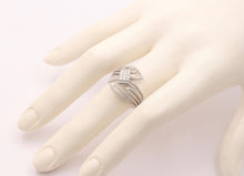 Load image into Gallery viewer, Mid Century 18K White Gold Diamond Bypass Ring, Engagement Ring