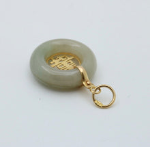 Load image into Gallery viewer, Vintage Jade "Long Life" 14K Yellow Gold Pendant