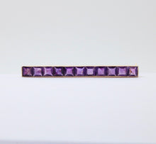 Load image into Gallery viewer, Victorian Emerald Cut Amethyst 14K Yellow Gold Bar Pin Brooch