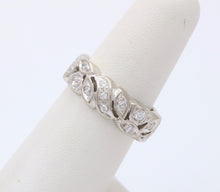 Load image into Gallery viewer, Art Deco 14K White Gold Diamond Ring Band, Wedding Band
