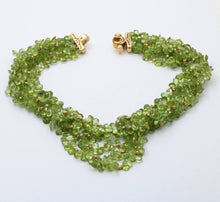 Load image into Gallery viewer, Vintage Beaded Peridot 18K Yellow Gold Layered Necklace