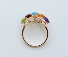 Load image into Gallery viewer, Beautiful Vintage Ladies 14K Yellow Gold Multi Stone Ring