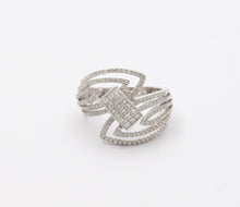 Load image into Gallery viewer, Mid Century 18K White Gold Diamond Bypass Ring, Engagement Ring