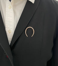 Load image into Gallery viewer, Antique Edwardian 14K Yellow Gold Pearl Horseshoe Brooch