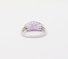 Load image into Gallery viewer, Vintage Amethyst Diamonds 10K White Gold Ring