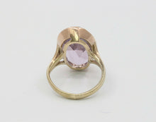 Load image into Gallery viewer, Vintage 9K Yellow Gold Rose De France Amethyst Solitaire Ring