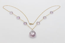 Load image into Gallery viewer, Vintage Amethyst Droplet 14K Yellow Gold Necklace