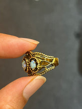 Load image into Gallery viewer, Vintage 14K Yellow Gold Three Stones Opal Ring, Band.