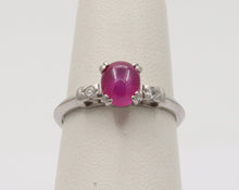 Load image into Gallery viewer, Vintage Platinum Star Ruby & Diamond Ring, Engagement Ring
