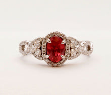 Load image into Gallery viewer, Elegant Crossover Ruby Diamonds Engagement Ring