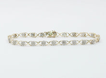 Load image into Gallery viewer, Vintage Ladies Tennis Bracelet Diamonds 10K Yellow Gold