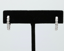 Load image into Gallery viewer, Classic Petite 14K White Gold Diamond Huggie Earrings
