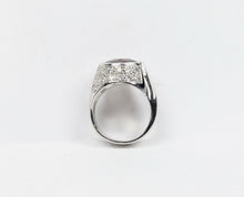 Load image into Gallery viewer, Vintage 18K White Gold Garnet and Diamond Statement Ring