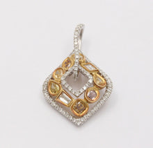 Load image into Gallery viewer, Parade Multi Color Diamond 18K White & Yellow Gold Pendant, Necklace. Estate