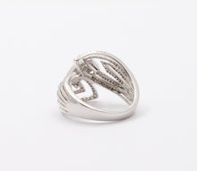 Load image into Gallery viewer, Mid Century 18K White Gold Diamond Bypass Ring, Engagement Ring